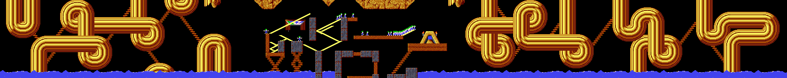 Overview: Lemmings, Amiga, Tricky, 13 - Lemming Drops